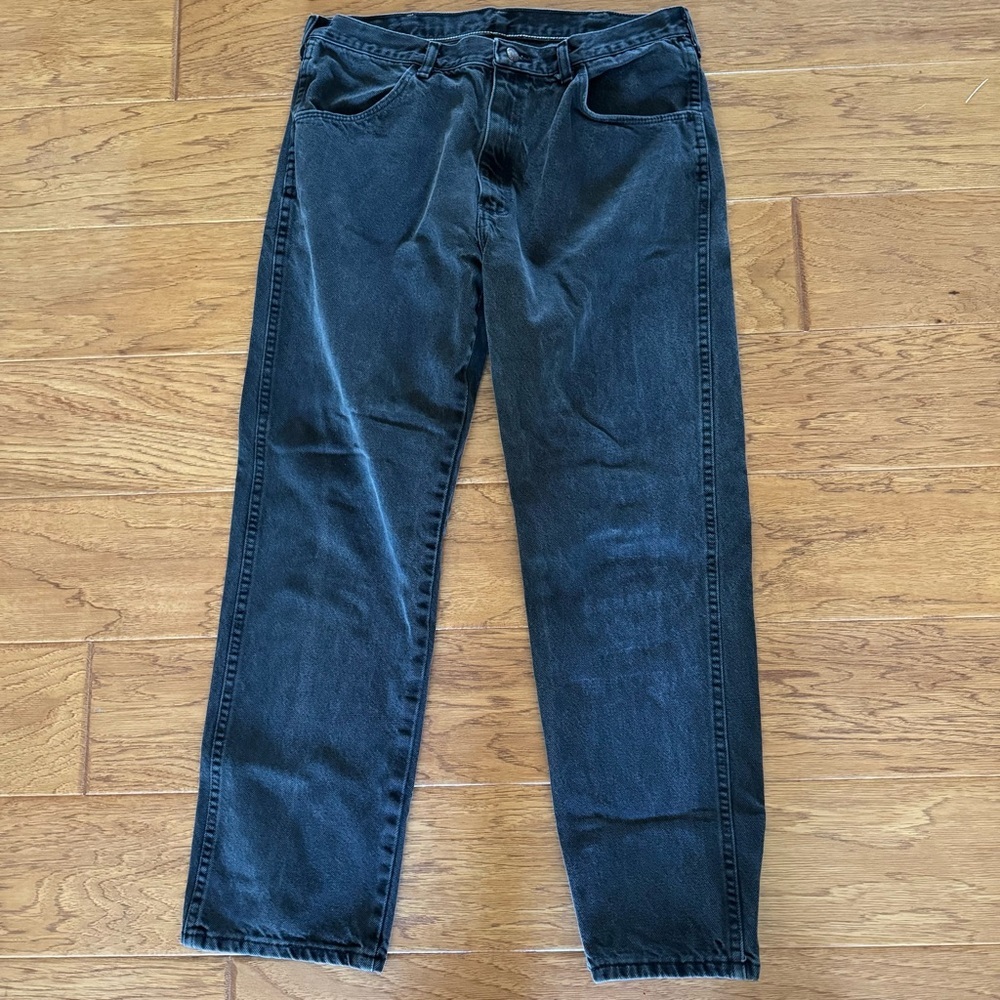 Rustler Straight Jeans Men’s 36x30 Black Denim Retro Western Cowboy